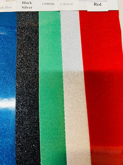 New Glitter vinyl quality leather PU & PVC metallic vinyl non stretch 58/60” Sold by the YD. Ships Worldwide from Los Angeles California