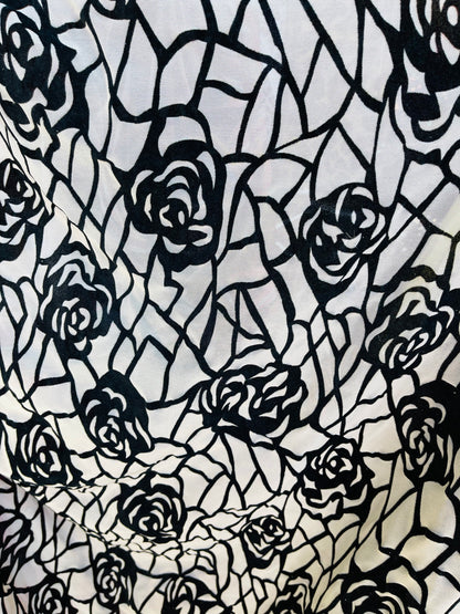 New Rose design flocking print on nude power mesh 4-way stretch 58/60” Sold by the YD. Ships Worldwide from Los Ángeles California USA