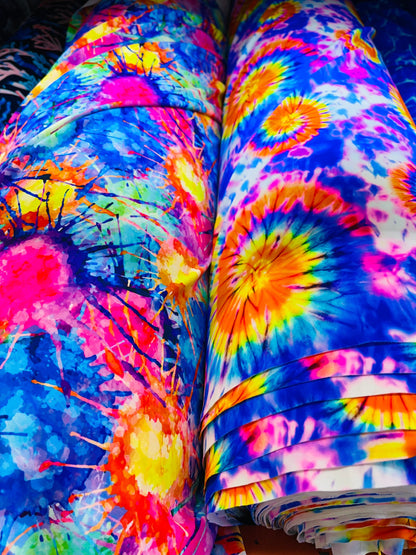 New abstract design Tie dye nylon spandex best quality in the market 4-way stretch 58/60” Sold by the YD. Ships Worldwide from Los Angeles