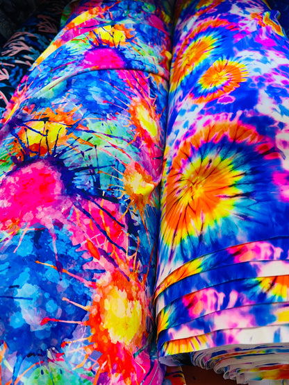 New abstract design Tie dye nylon spandex best quality in the market 4-way stretch 58/60” Sold by the YD. Ships Worldwide from Los Angeles