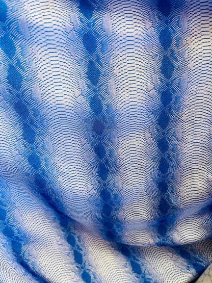 Exotic snake design sapphire 2tone print on great quality of nylon spandex 4-way stretch 58/60” Sold by the YD. Ships Worldwide from L.A CA