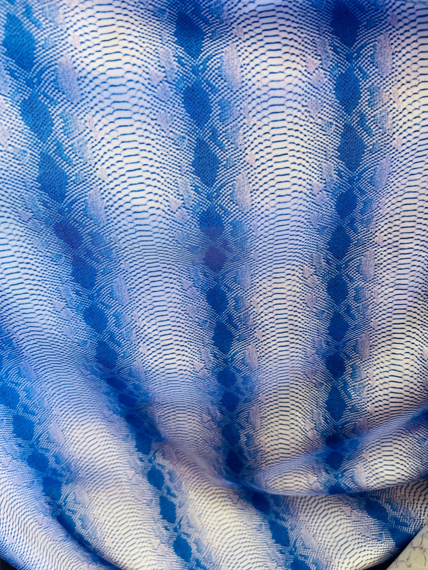 Exotic snake design sapphire 2tone print on great quality of nylon spandex 4-way stretch 58/60” Sold by the YD. Ships Worldwide from L.A CA