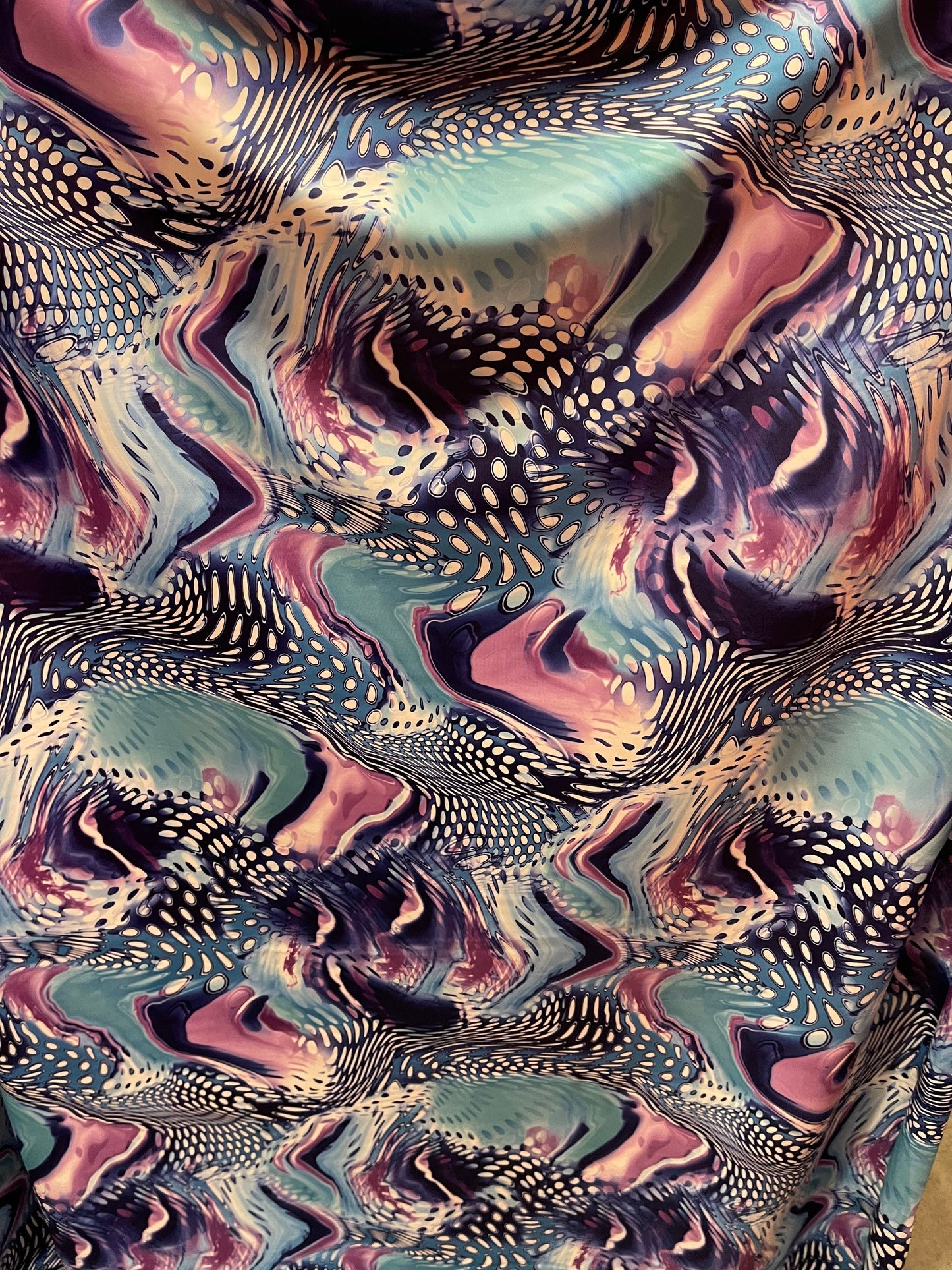 New Exotic abstract design Multi animal print on best quality of nylon spandex 4-way stretch 58/60” Sold by the YD. Ships Worldwide from L.A