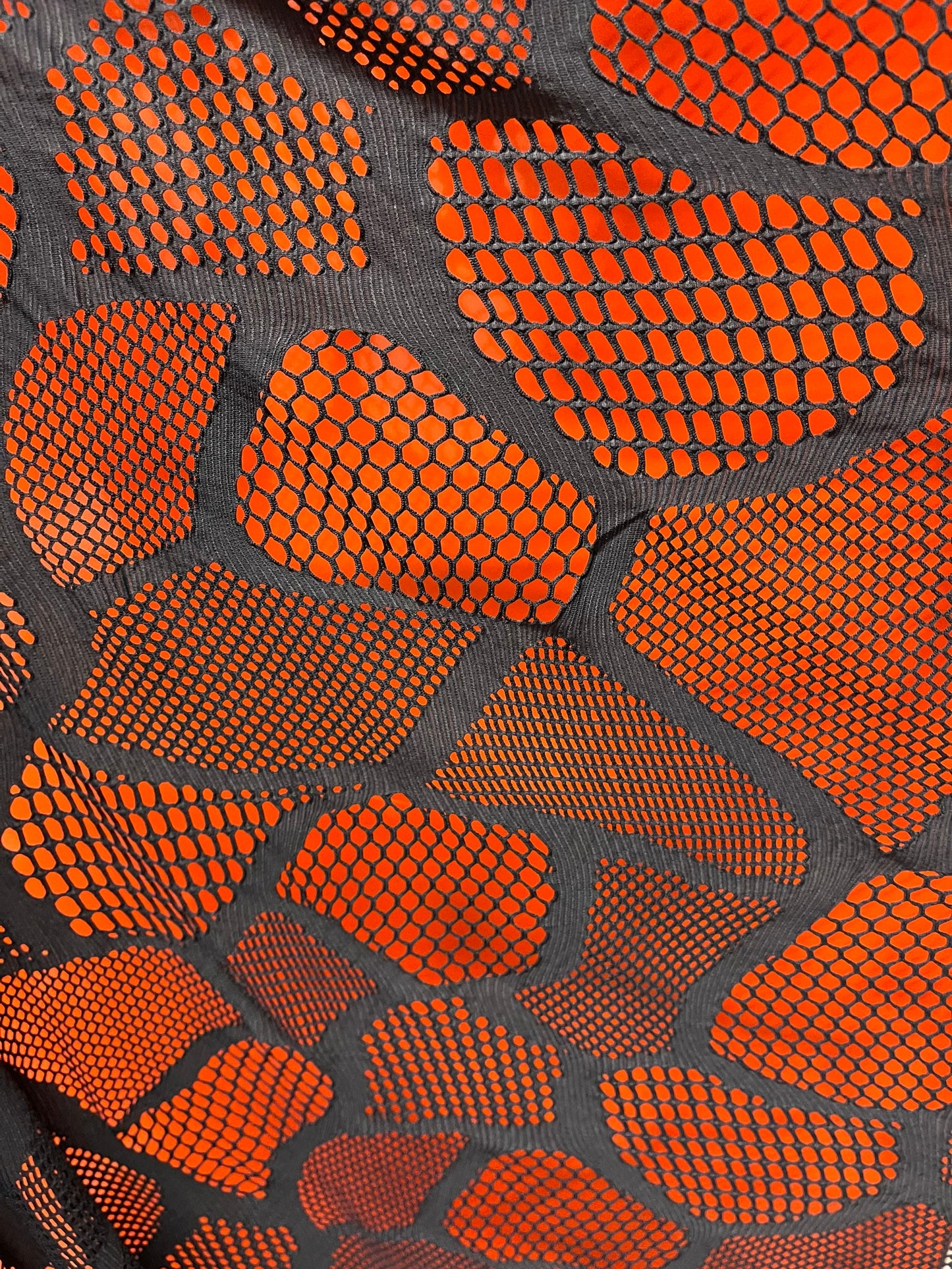 New Spiderweb multi design black mesh 4-way stretch 50/52” Sold by the YD. Ships Worldwide from Los Angeles California USA.