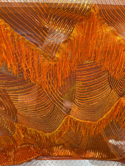 New Sexy Luxury Hanging sequins Bella design 2-way stretch 58/60” Sold by the YD. Ships worldwide from Los Angeles California USA.