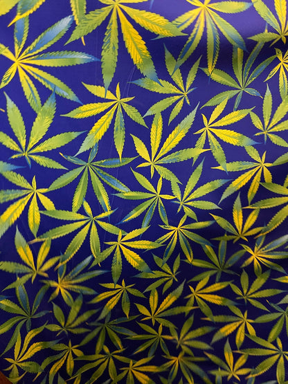 Marijuana leaf design print on best quality of nylon spandex 4-way stretch 58/60” Sold by the YD. Ships Worldwide from Los Angeles CA