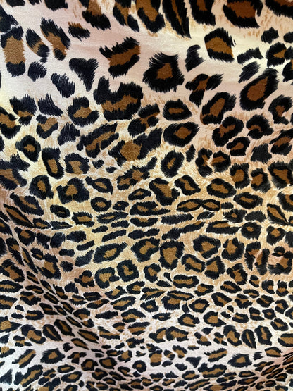 Leopard design Exotic animal print on great quality of stretch velvet 4-way stretch 58/60” Sold by the YD. Ships Worldwide from Los Angeles