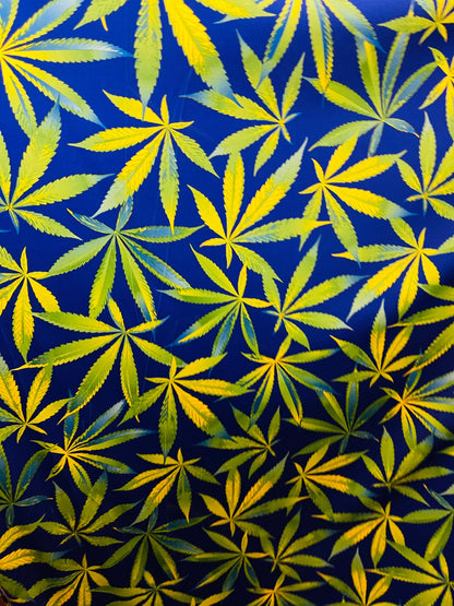 Marijuana leaf design print on best quality of nylon spandex 4-way stretch 58/60” Sold by the YD. Ships Worldwide from Los Angeles CA