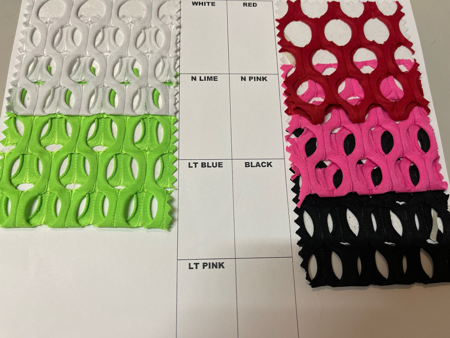 New Trashy crochet fishnet nylon spandex 4-way stretch 58/60” Sold by the YD. Ships Worldwide from Los Angeles California USA.