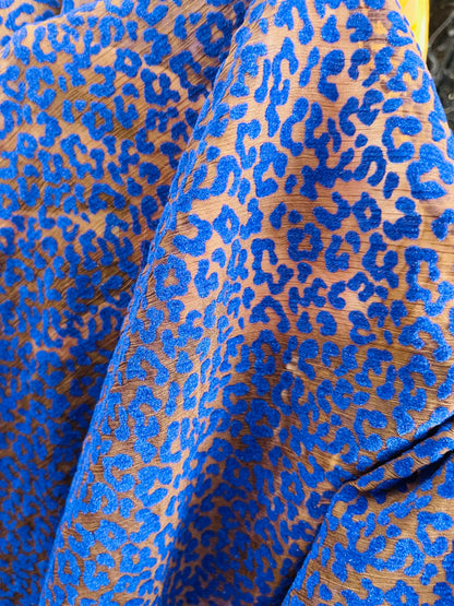 New Luxury Burnout Silk velvet Leopard design Non stretch 44/45” Sold by the YD. Ships Worldwide from Los Angeles California USA.