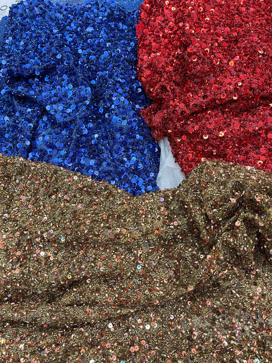 Luxury Beaded France lace all over fashion fabrics 54/55” Sold by the YD. Ships Worldwide from Los Angeles California USA.