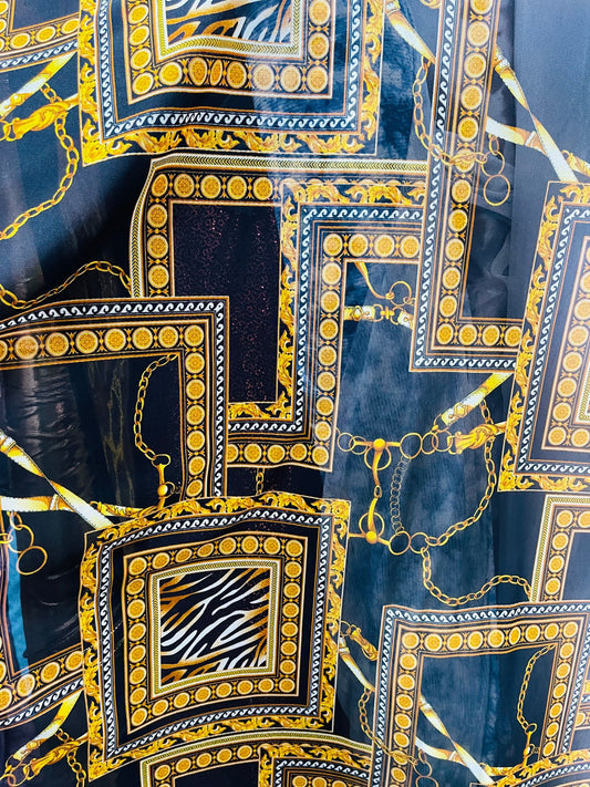 New brand fashion design print on great quality of poly mesh 4-way stretch see through fabric 58/60” Sold by the YD. Ships Worldwide