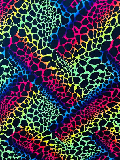 New Exotic animal print Multicolor print on best quality of nylon spandex 4-way stretch 58/60” Sold by the YD. Ships worldwide from L.A CA