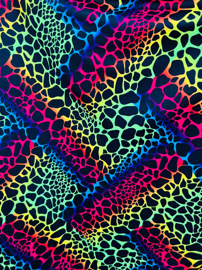 New Exotic animal print Multicolor print on best quality of nylon spandex 4-way stretch 58/60” Sold by the YD. Ships worldwide from L.A CA