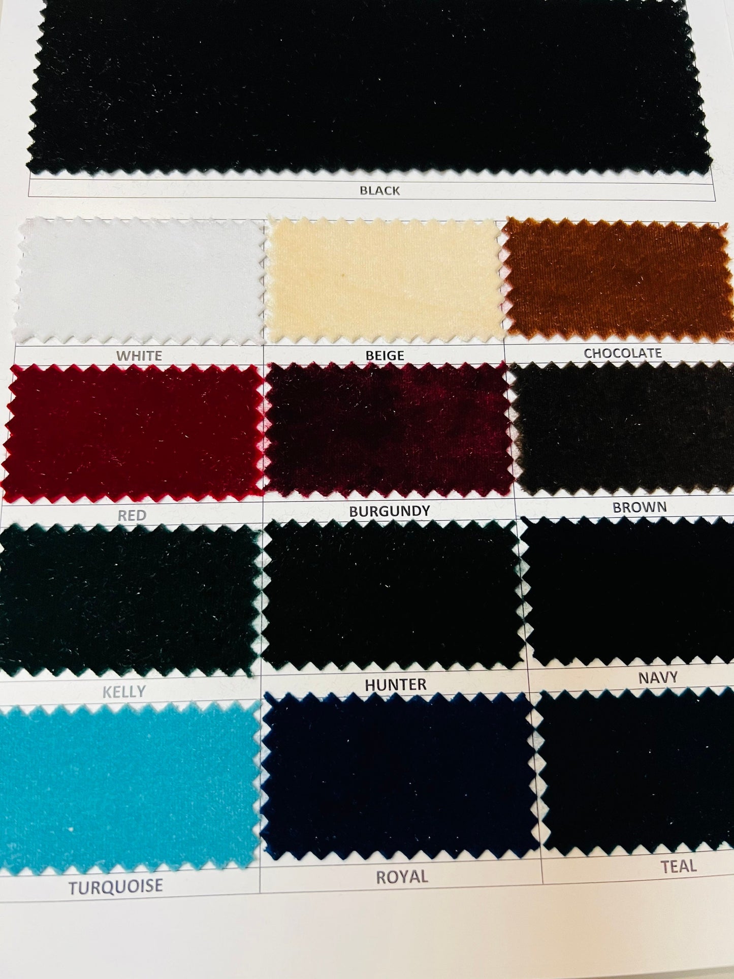 New Deluxe stretch velvet best quality 420 GM 4-way stretch 58/60” Sold by the YD. Ships worldwide from Los Angeles California USA.