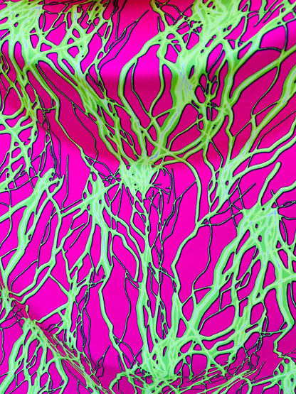 Thunderbolt design print on great quality of nylon spandex  without foil 4-way spandex 4-way stretch 58/60” Sold by the YD. Ships worldwide