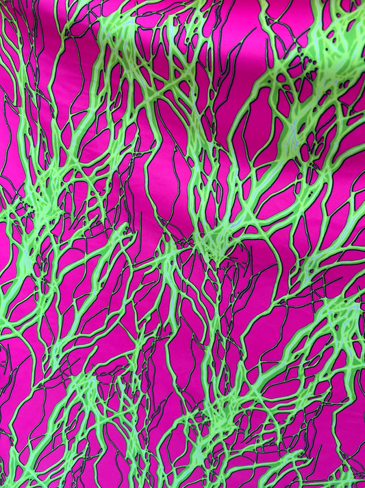 Thunderbolt design print on great quality of nylon spandex  without foil 4-way spandex 4-way stretch 58/60” Sold by the YD. Ships worldwide