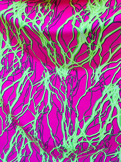 Thunderbolt design print on great quality of nylon spandex  without foil 4-way spandex 4-way stretch 58/60” Sold by the YD. Ships worldwide