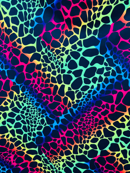 New Exotic animal print Multicolor print on best quality of nylon spandex 4-way stretch 58/60” Sold by the YD. Ships worldwide from L.A CA