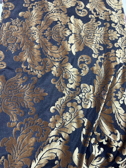 New luxury burnout velvet Sofia design 4-way stretch 58/60” Sold by the YD. Ships worldwide from Los Angeles California USA.
