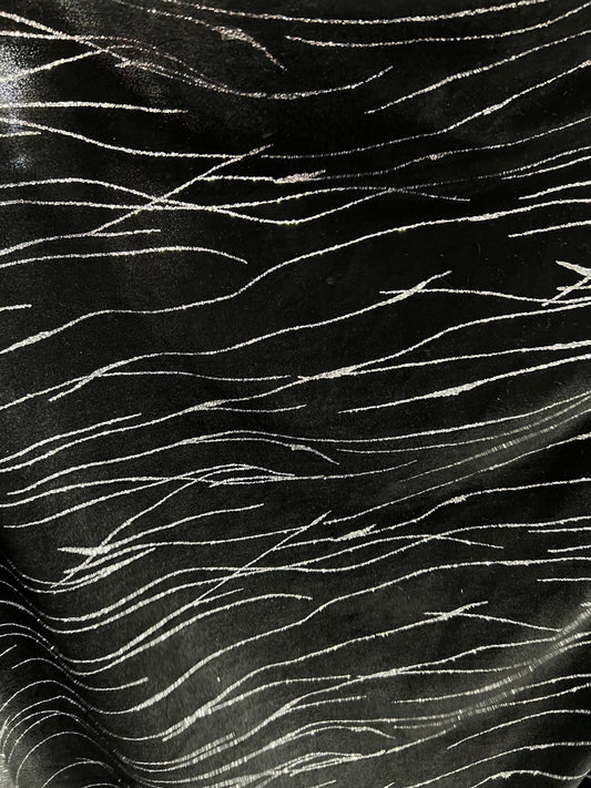 New abstract design luxury stretch velvet with glitter 4-way stretch 58/60” Sold by the YD. Ships worldwide from Los Angeles California USA.