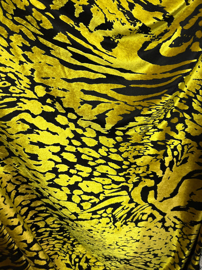 New Exotic animal print design on burnout luxury stretch velvet 4-way stretch 58/60” Sold by the YD. Ships Worldwide from Los Angeles  Calif