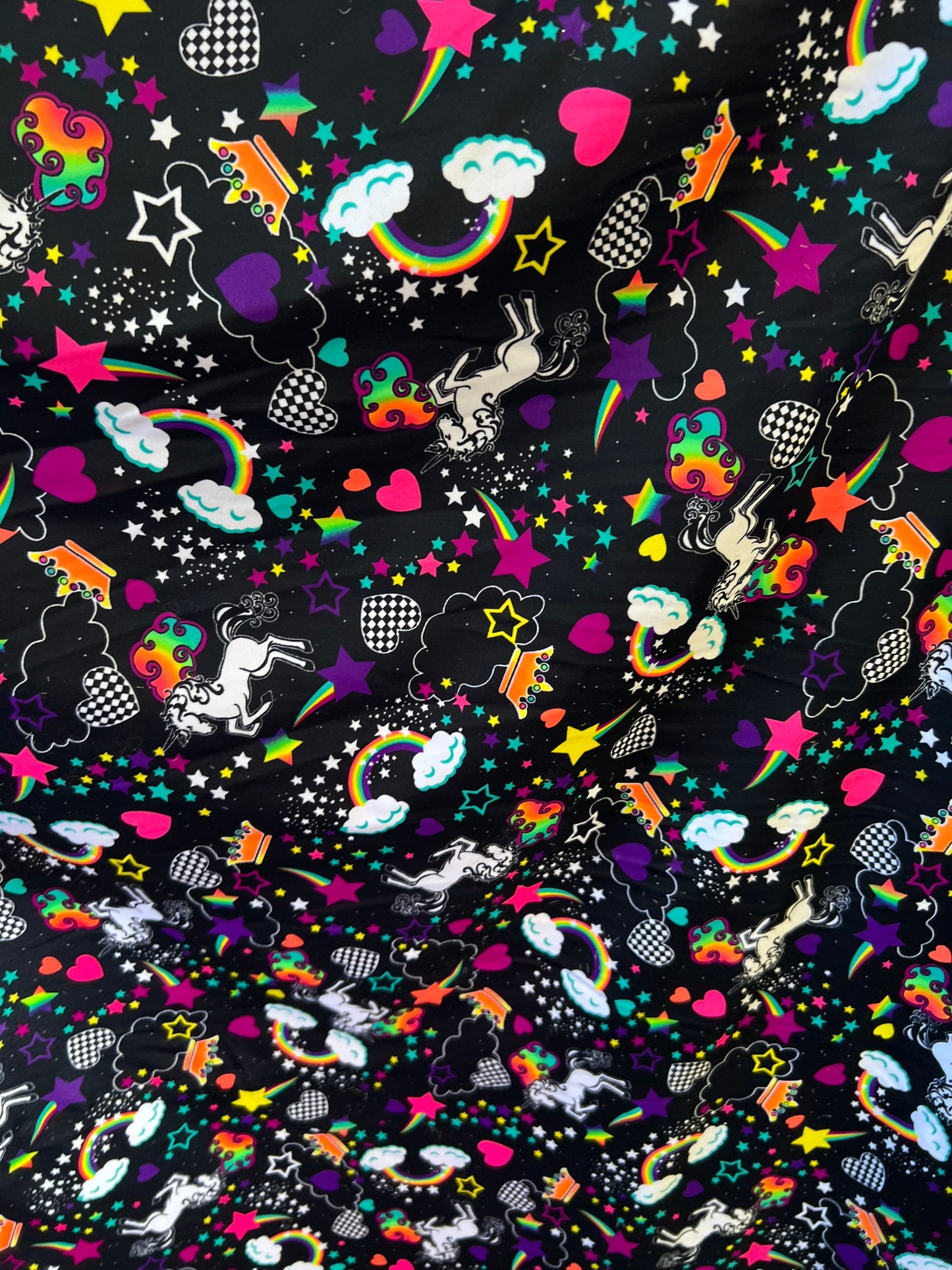 Unicorn and clouds design print on great quality of nylon spandex 4-way stretch 58/60” Sold by the YD. Ships Worldwide from Los Angeles CA.