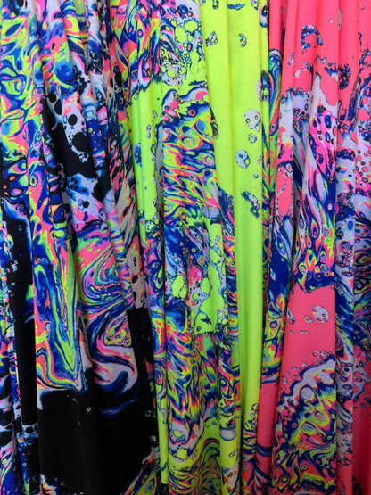 Lava abstract design print on great quality of nylon spandex 4-way stretch 58/60” Sold by the YD. Ships Worldwide from Los Ángeles CA USA