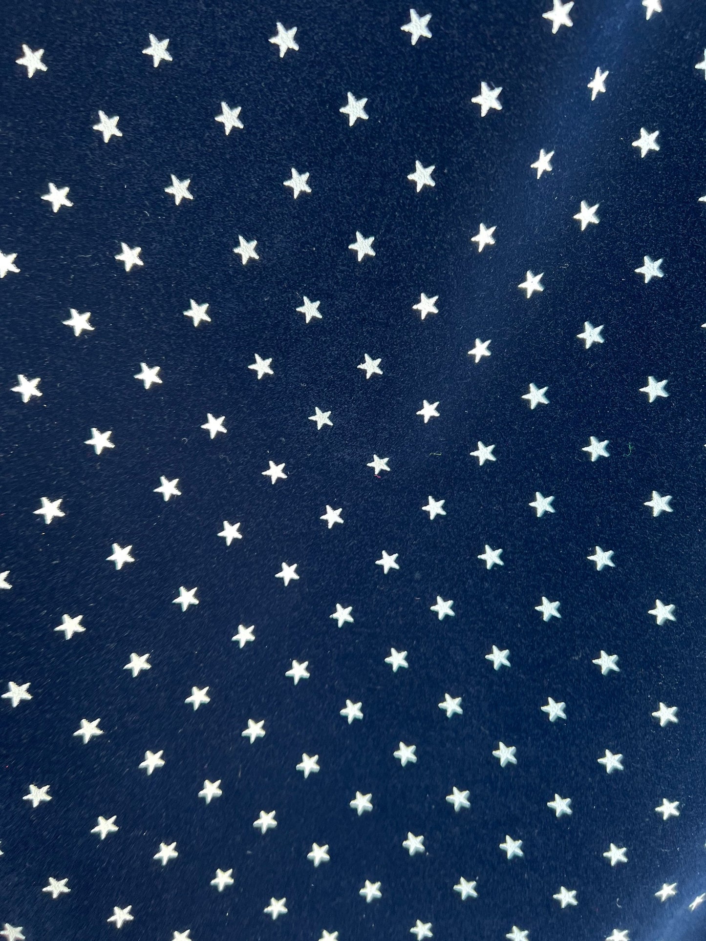 Flocking velvet with white stars non stretch fabric Royal/white 58/60” Sold by the YD. Ships Worldwide from Los Angeles California USA.