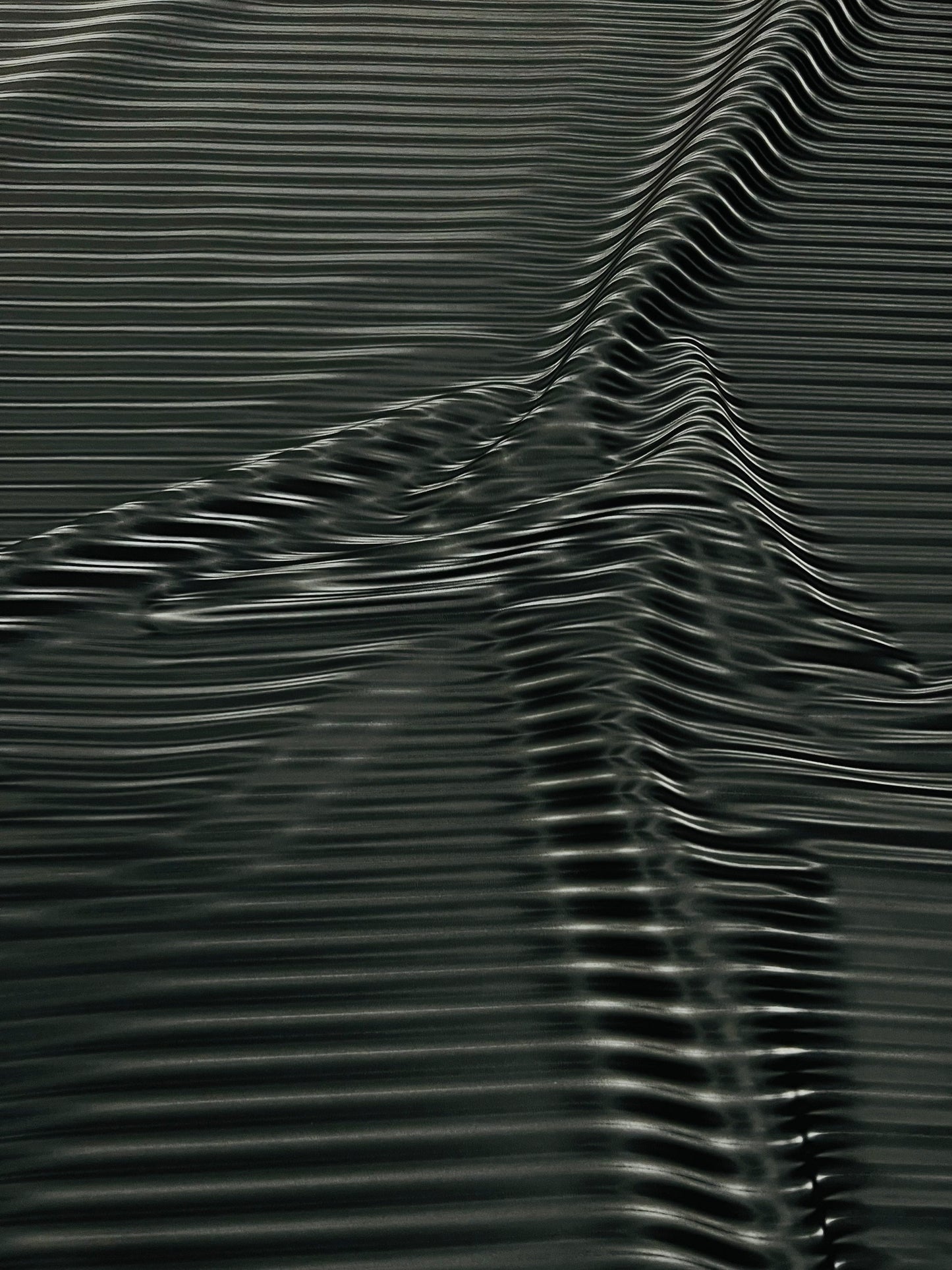 3D Striped super shiny black vinyl 2-way stretch 58/60” Sold by the YD.