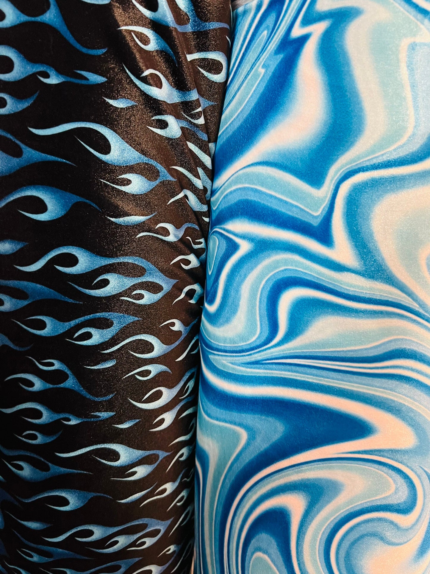 Flame and modern abstract lava design print on best quality of stretch velvet 4-way stretch 58/60” Sold by the YD. Ships Worldwide from L.A