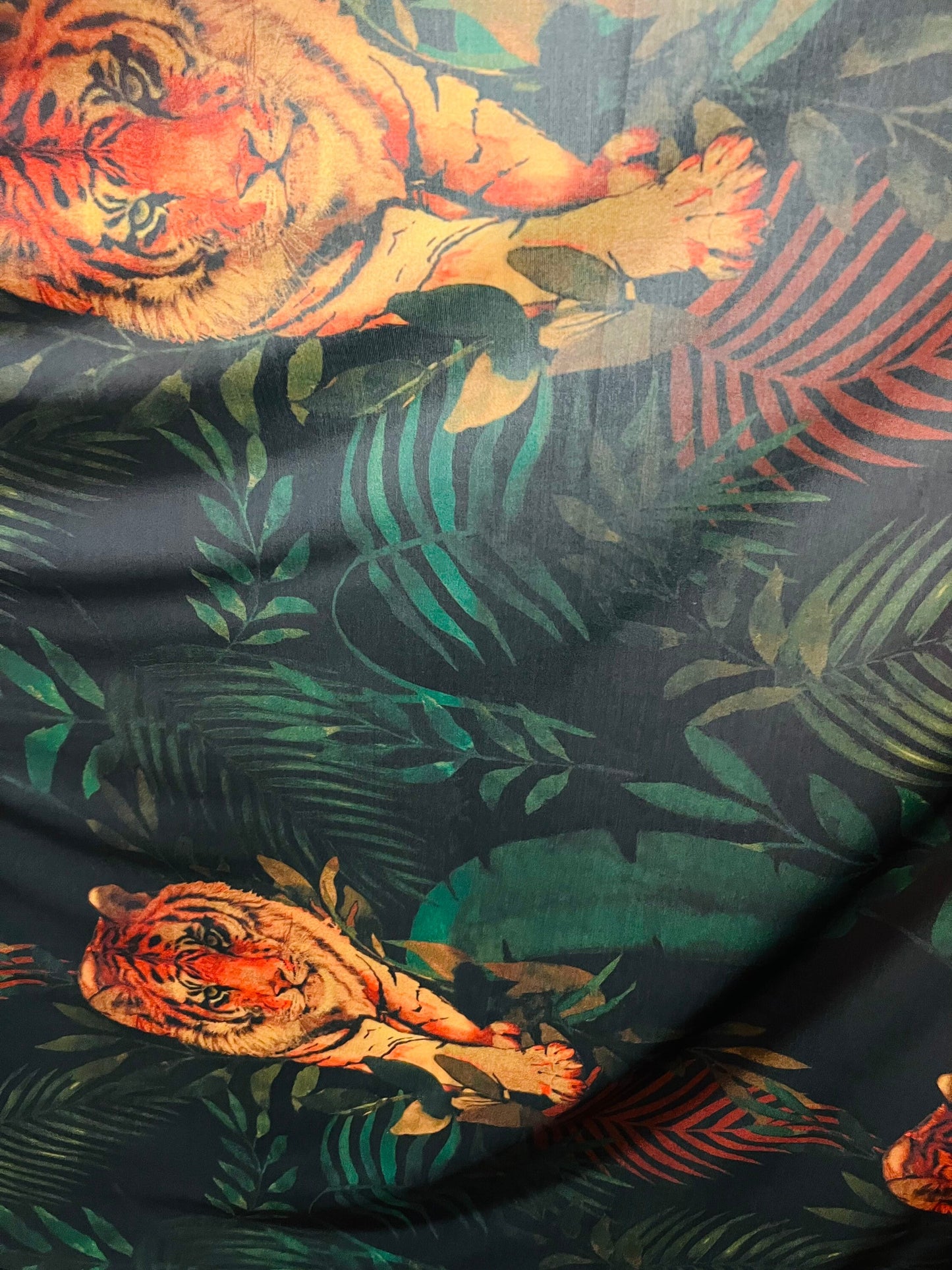 Tiger design Exotic animal print on poly spandex light weight 2-way stretch 58/60” Sold by the YD. Ships Worldwide from Los Angeles CA USA