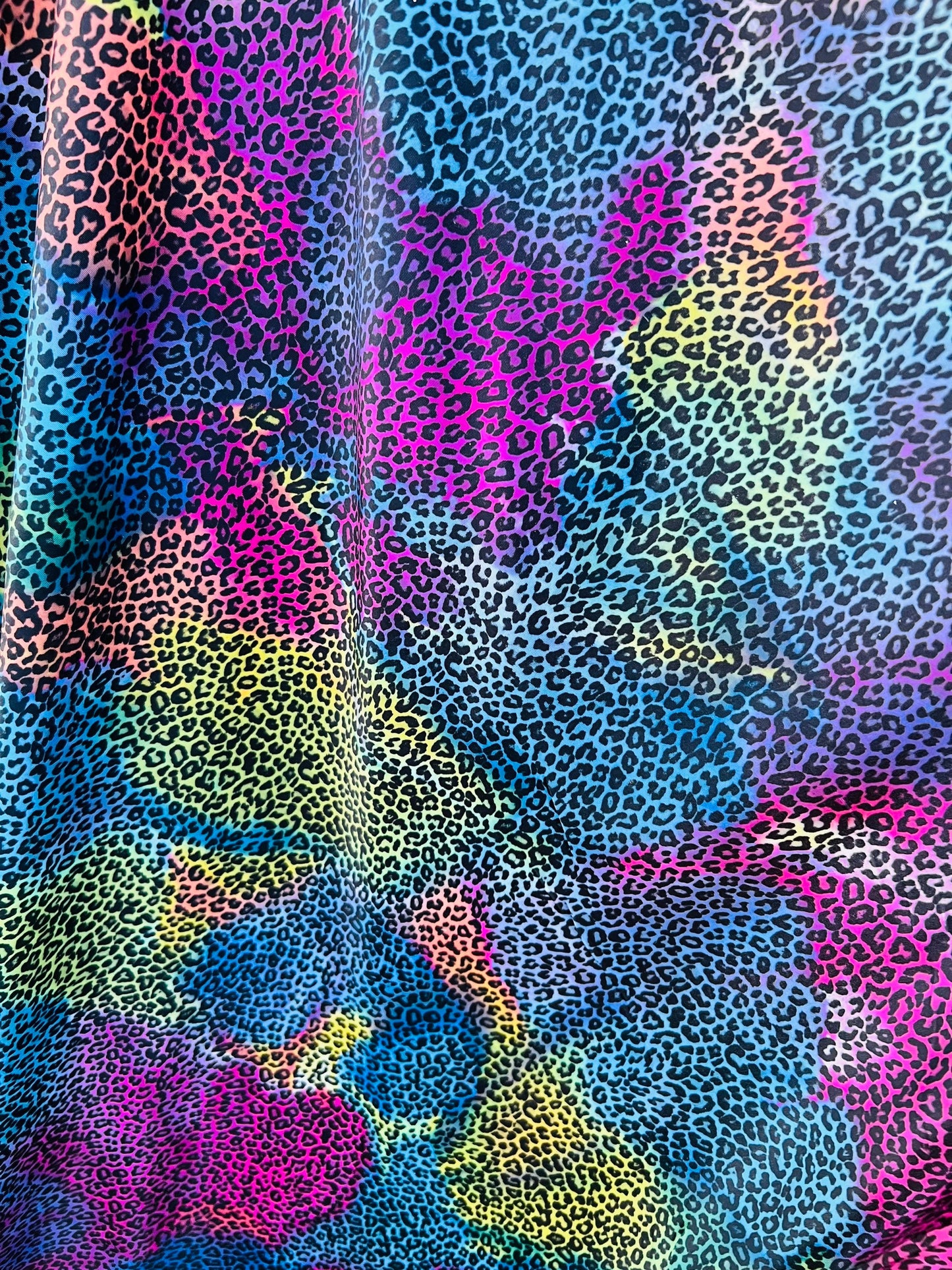 Cheetah design exotic animal print multicolor print on great quality of nylon spandex 4-way stretch 58/60” Sold by the YD. Ships Worldwide