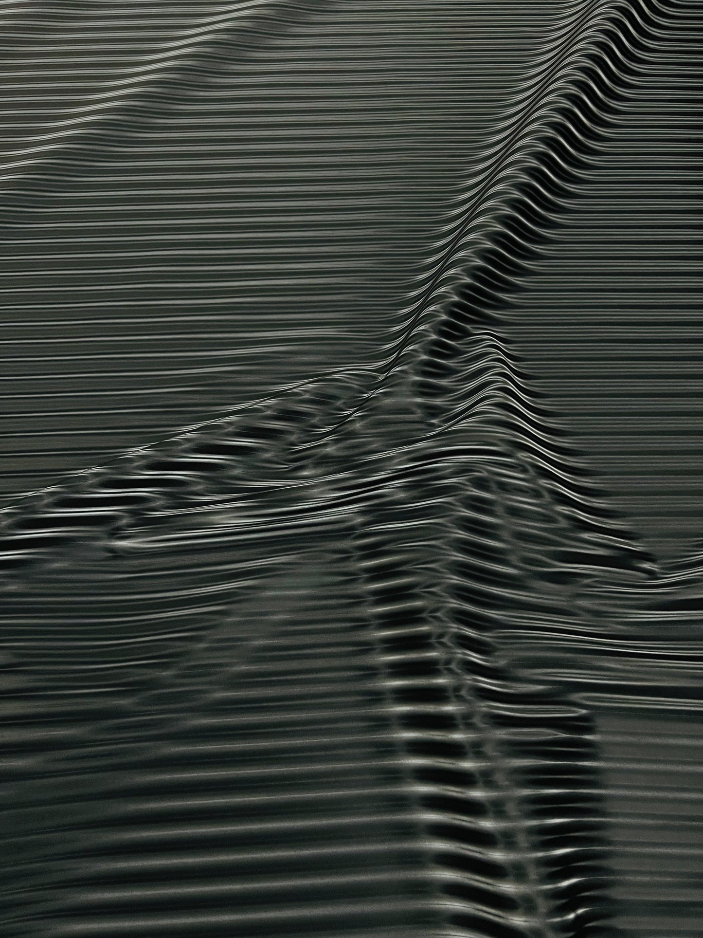 3D Striped super shiny black vinyl 2-way stretch 58/60” Sold by the YD.