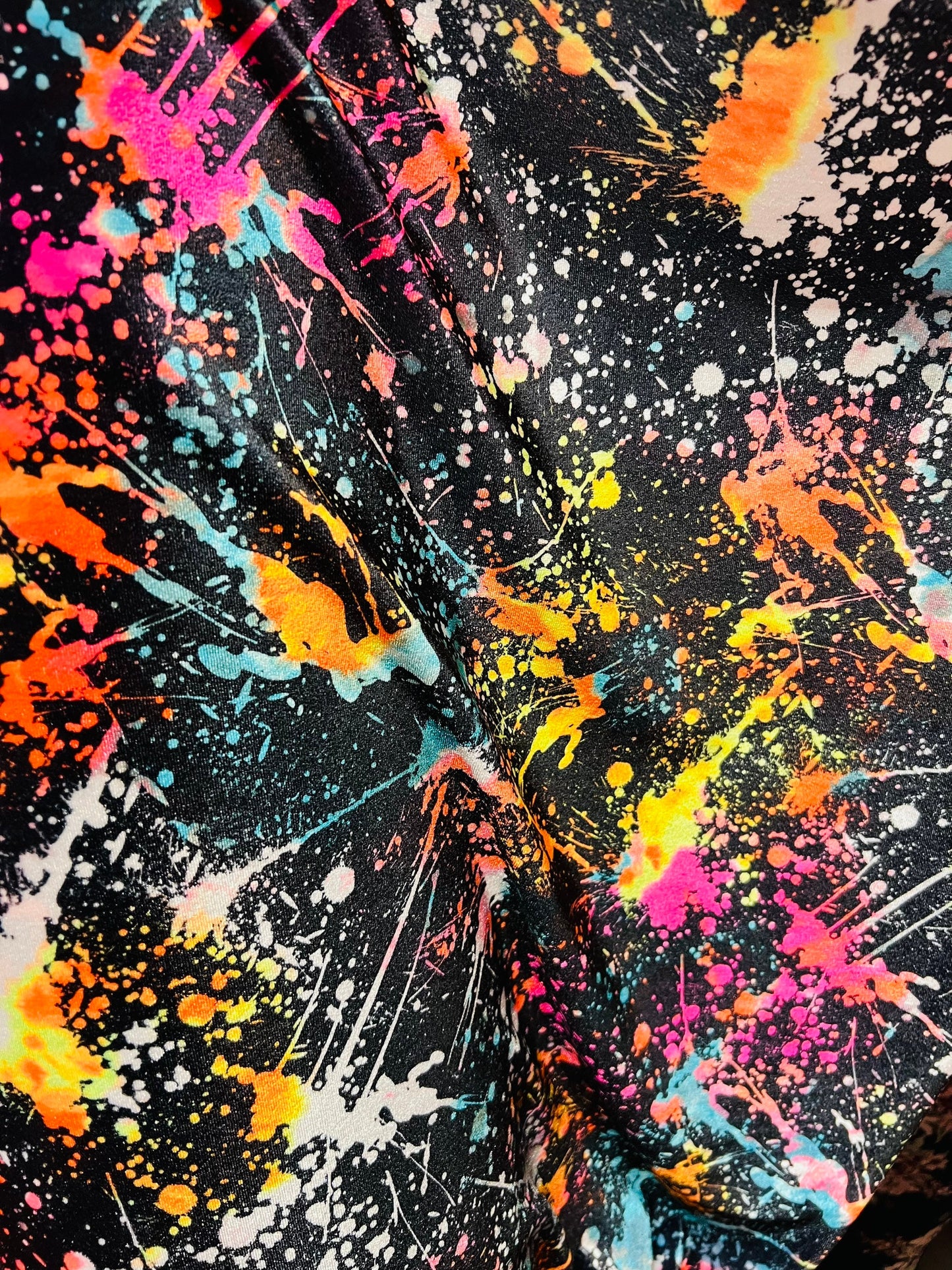 Splatter paint abstract design print on best quality of stretch velvet 4-way stretch 58/60” Sold by the YD. Ships Worldwide from Los Angeles