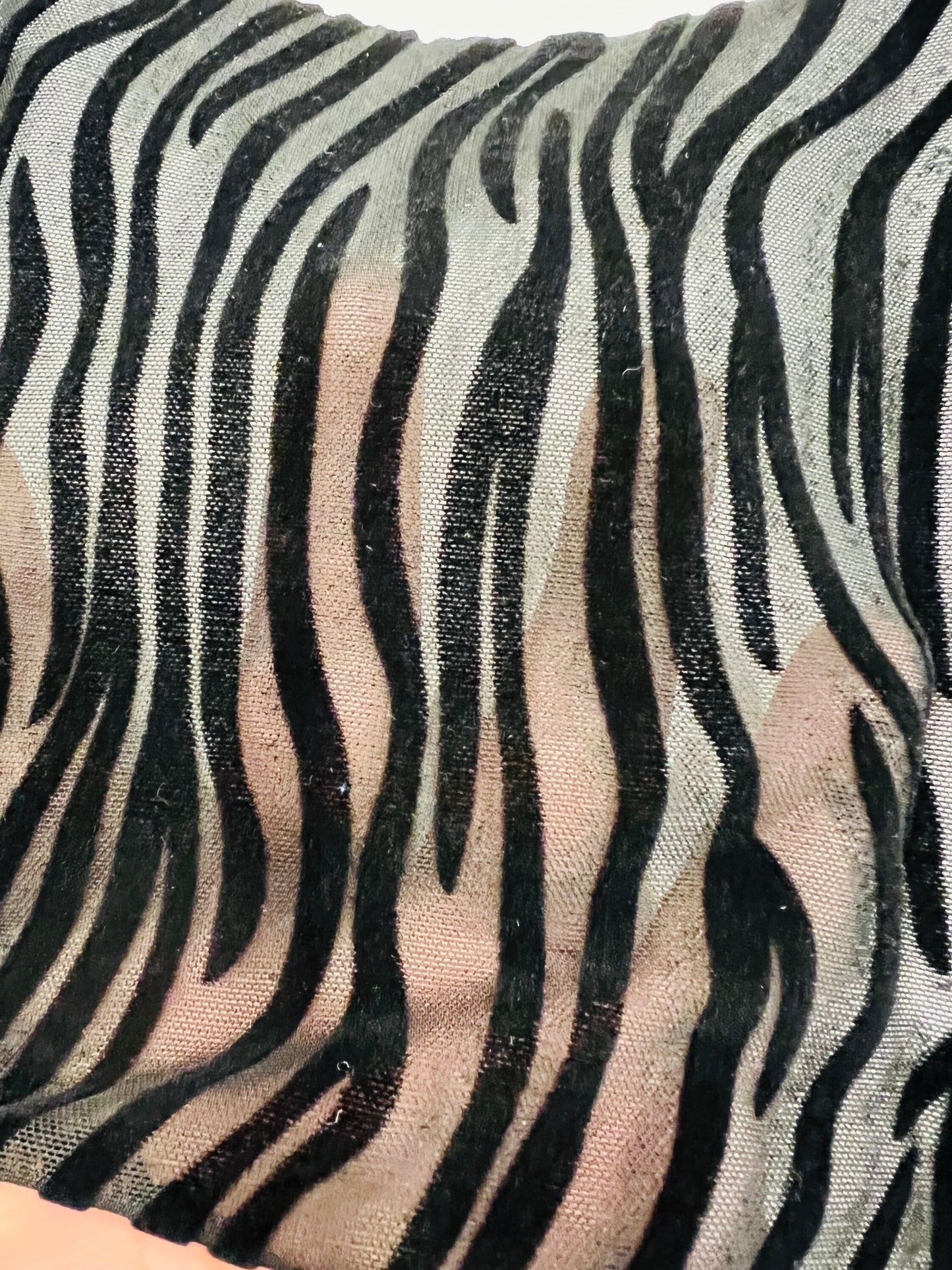Exotic Zebra design flocked stretch mesh 4-way black/black 58/60” Sold by the YD. Ships Worldwide from Los Angeles California USA
