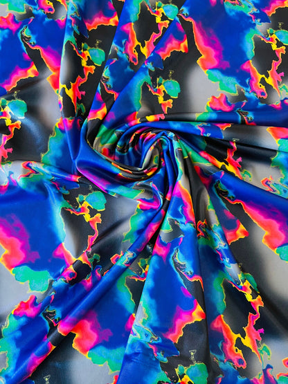 New Magma abstract design luxury nylon spandex 4-way stretch 58/60” Sold by the YD.