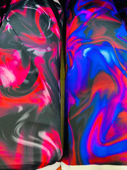 New abstract design print on great quality of nylon spandex 4-way stretch 58/60” Sold by the YD. Ships Worldwide from Los Angeles California