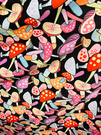Mushrooms in wonderland design Multicolor print on best quality of nylon spandex 4-way stretch 58/60” Sold by the YD. Ships Worldwide