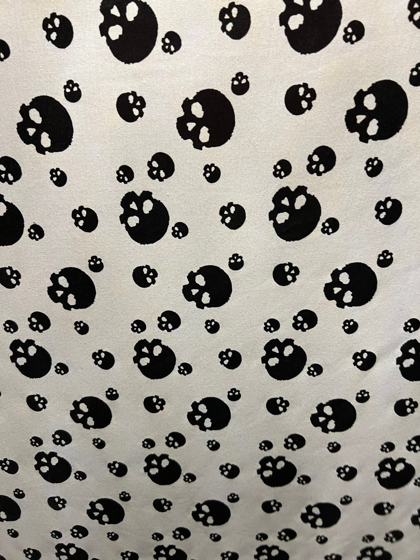 Skulls design print on ponte de Roma cotton knit fabric 2-way stretch 58/60” Sold by the YD. Ships Worldwide from Los Angeles California USA