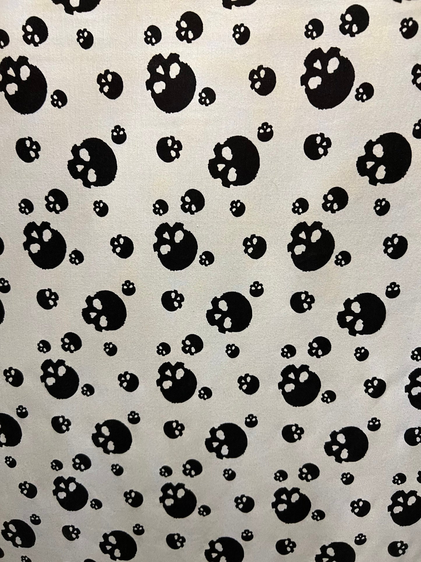Skulls design print on ponte de Roma cotton knit fabric 2-way stretch 58/60” Sold by the YD. Ships Worldwide from Los Angeles California USA