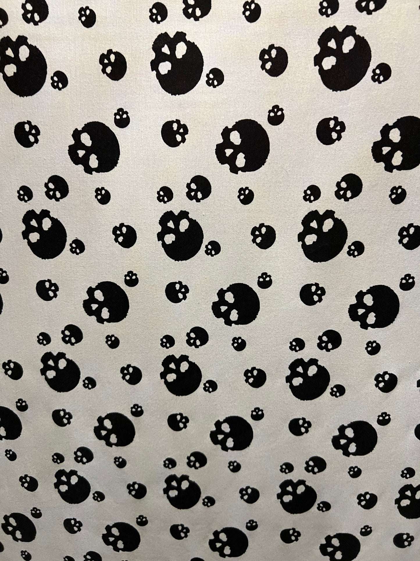 Skulls design print on ponte de Roma cotton knit fabric 2-way stretch 58/60” Sold by the YD. Ships Worldwide from Los Angeles California USA