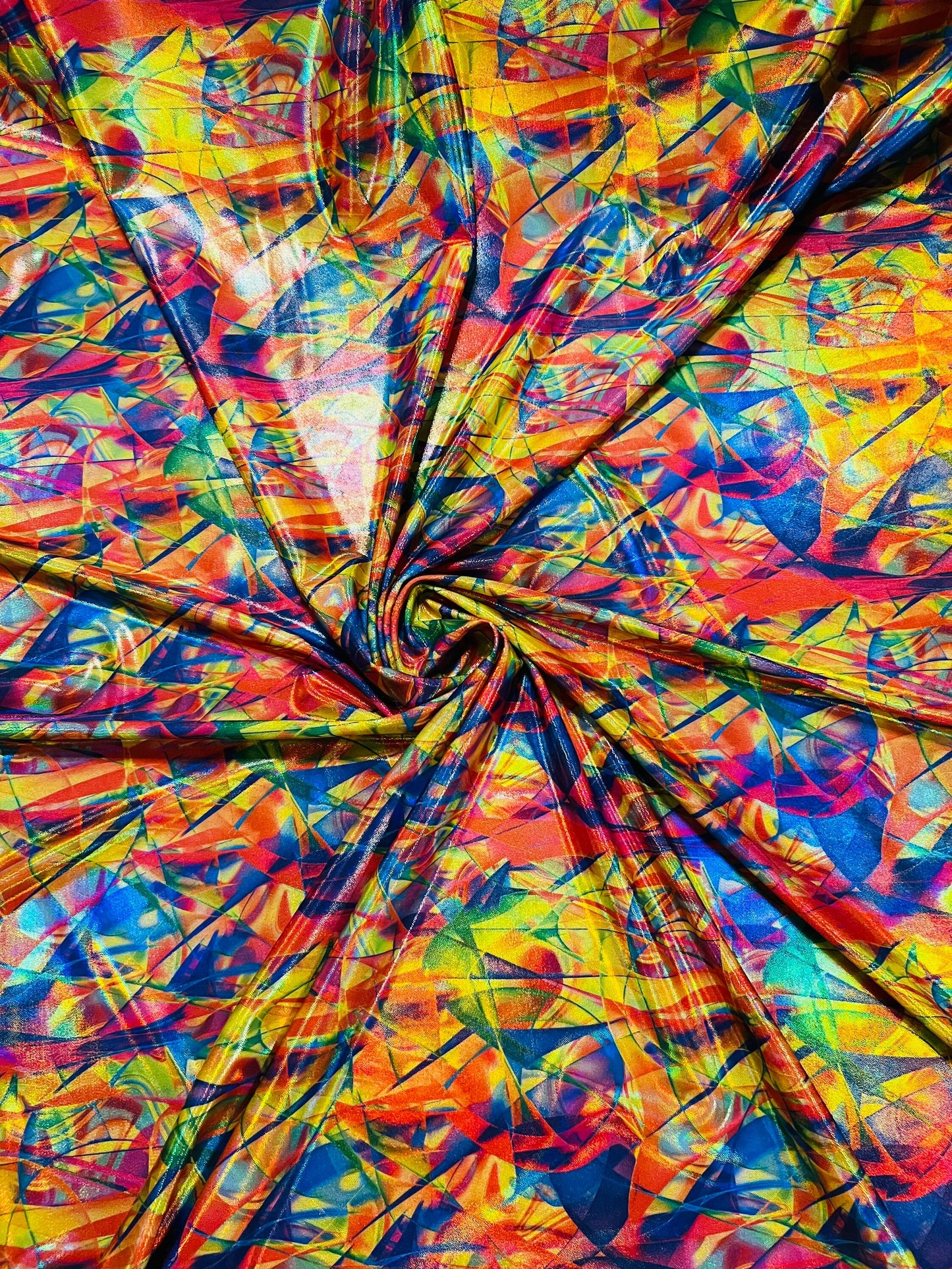 Pollock design hologram nylon spandex 4-way stretch 58/60” Sold by the YD. Ships Worldwide from Los Ángeles California USA