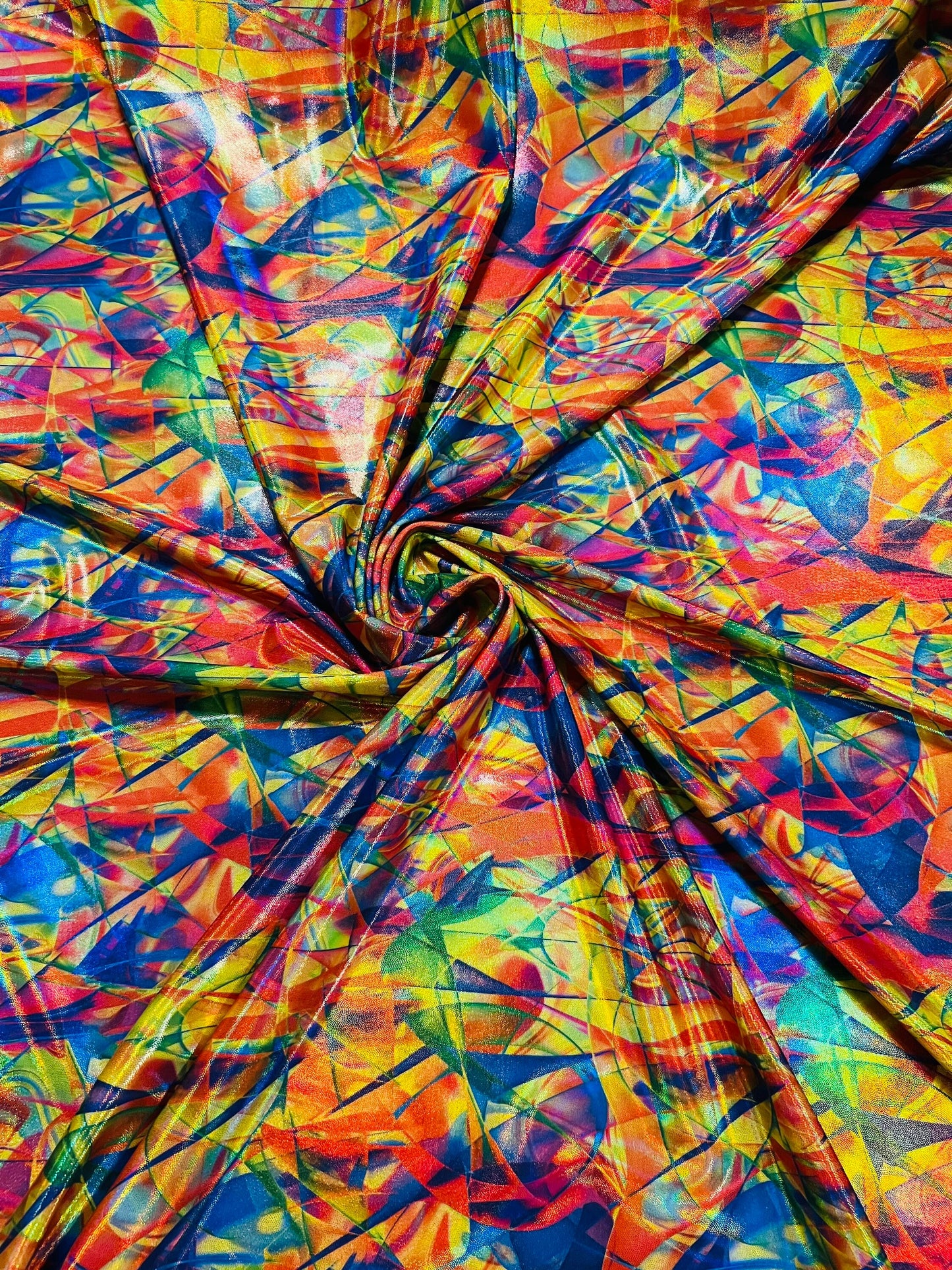 Pollock design hologram nylon spandex 4-way stretch 58/60” Sold by the YD. Ships Worldwide from Los Ángeles California USA
