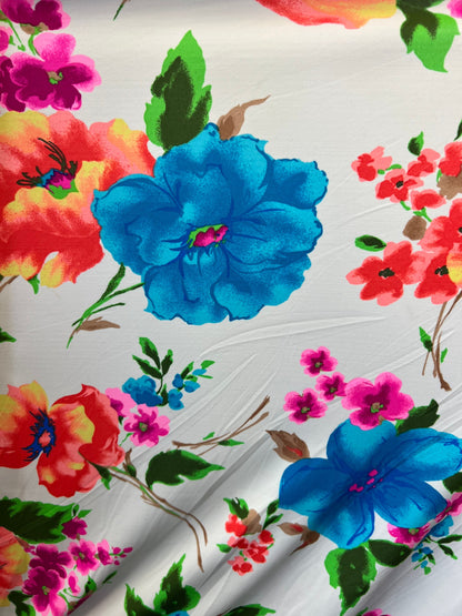 Flower design multicolor print on great quality of nylon spandex 4-way stretch 58/60” Sold by the YD. Ships Worldwide from Los Ángeles