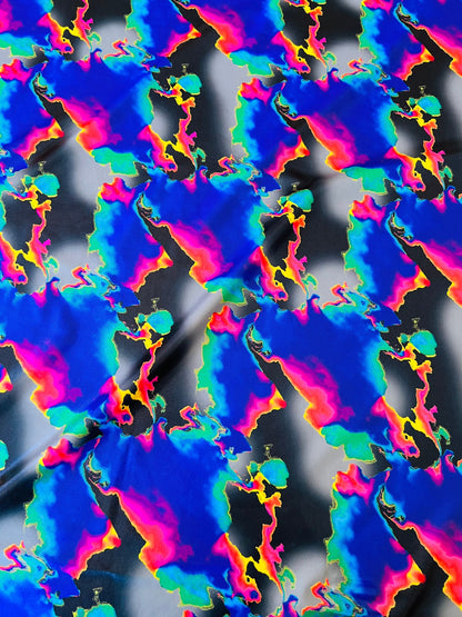 New Magma abstract design luxury nylon spandex 4-way stretch 58/60” Sold by the YD.