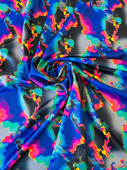 New Magma abstract design luxury nylon spandex 4-way stretch 58/60” Sold by the YD.