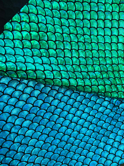 Sirena design metallic hologram nylon spandex 4-way stretch 58/60” Sold by the YD.