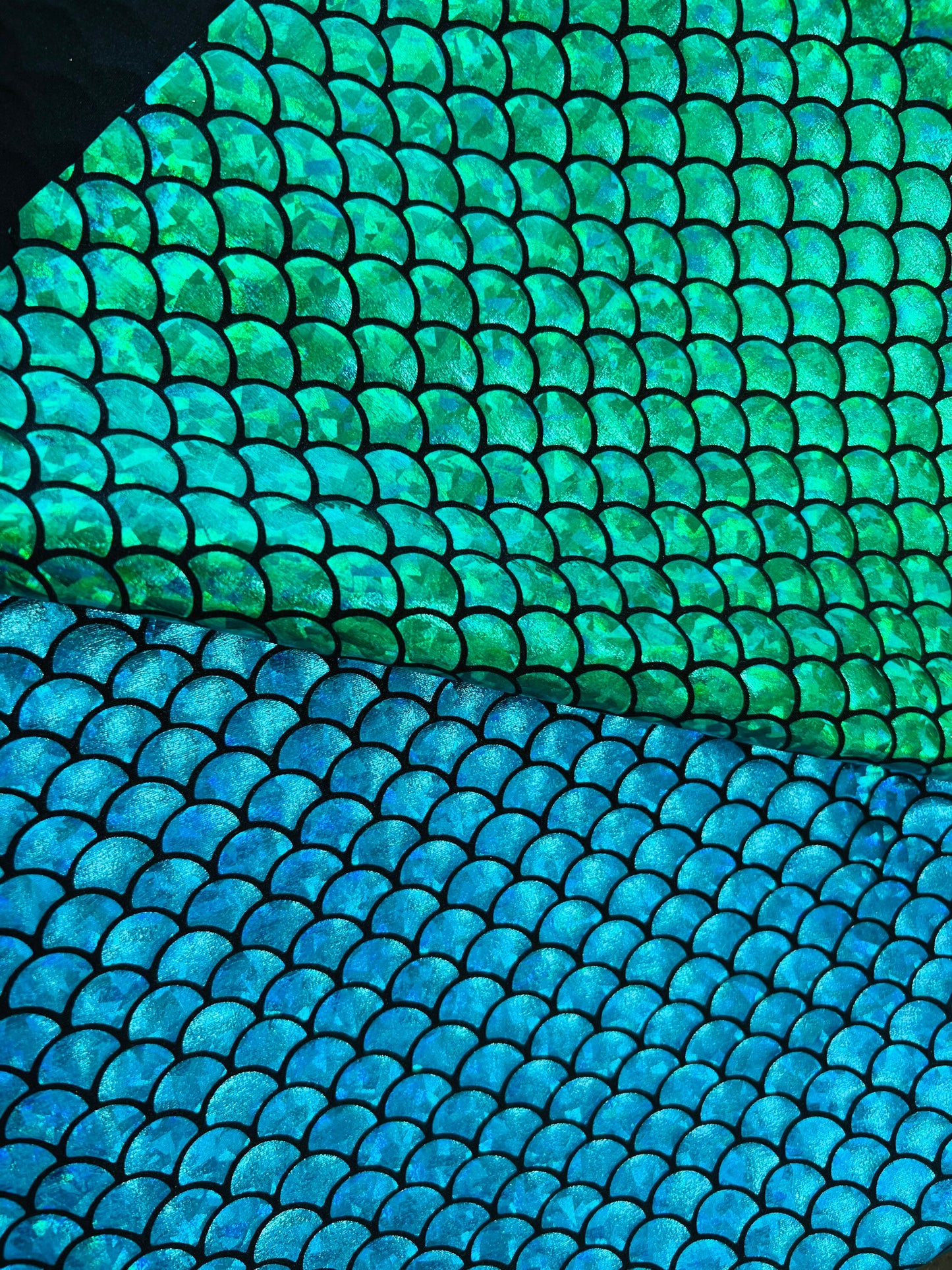 Sirena design metallic hologram nylon spandex 4-way stretch 58/60” Sold by the YD.