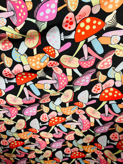 Mushrooms in wonderland design Multicolor print on best quality of nylon spandex 4-way stretch 58/60” Sold by the YD. Ships Worldwide